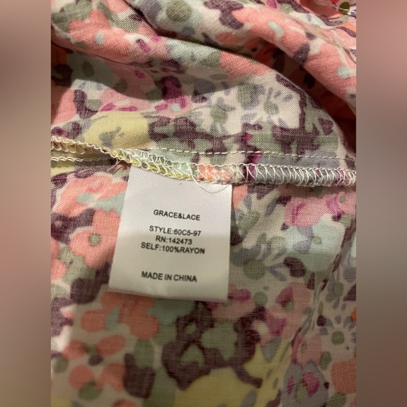 Grace & Lace hi-lo skirt with smocking and tie-medium like new - Picture 6 of 7